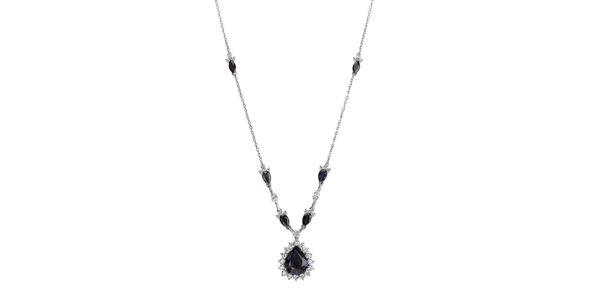Diamond necklace with Sapphire Royal Jewel