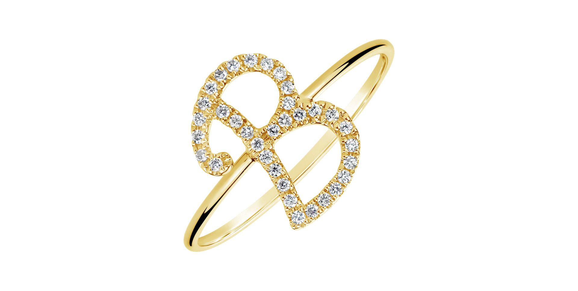 Diamond ring Curly Glittery B