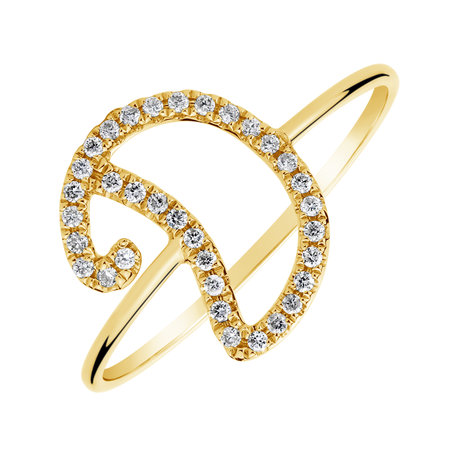 Diamond ring Curly Glittery D