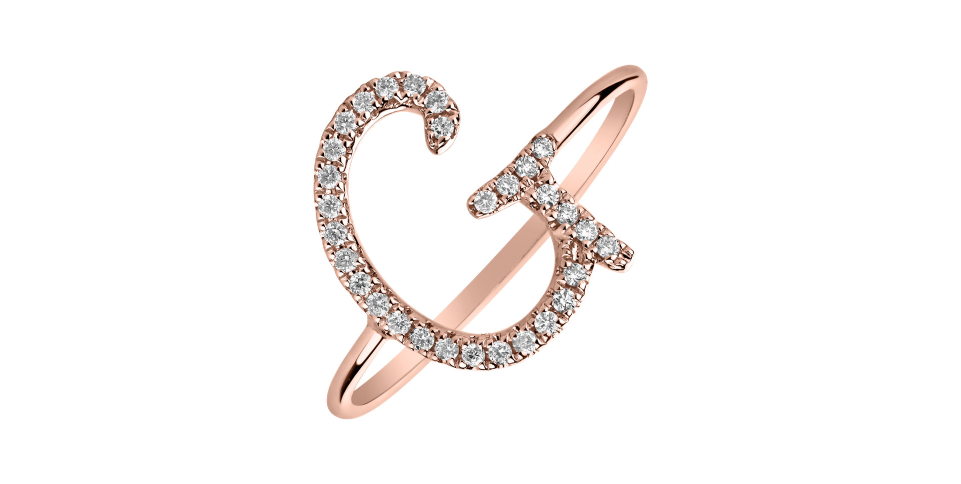 Diamond ring Curly Glittery G