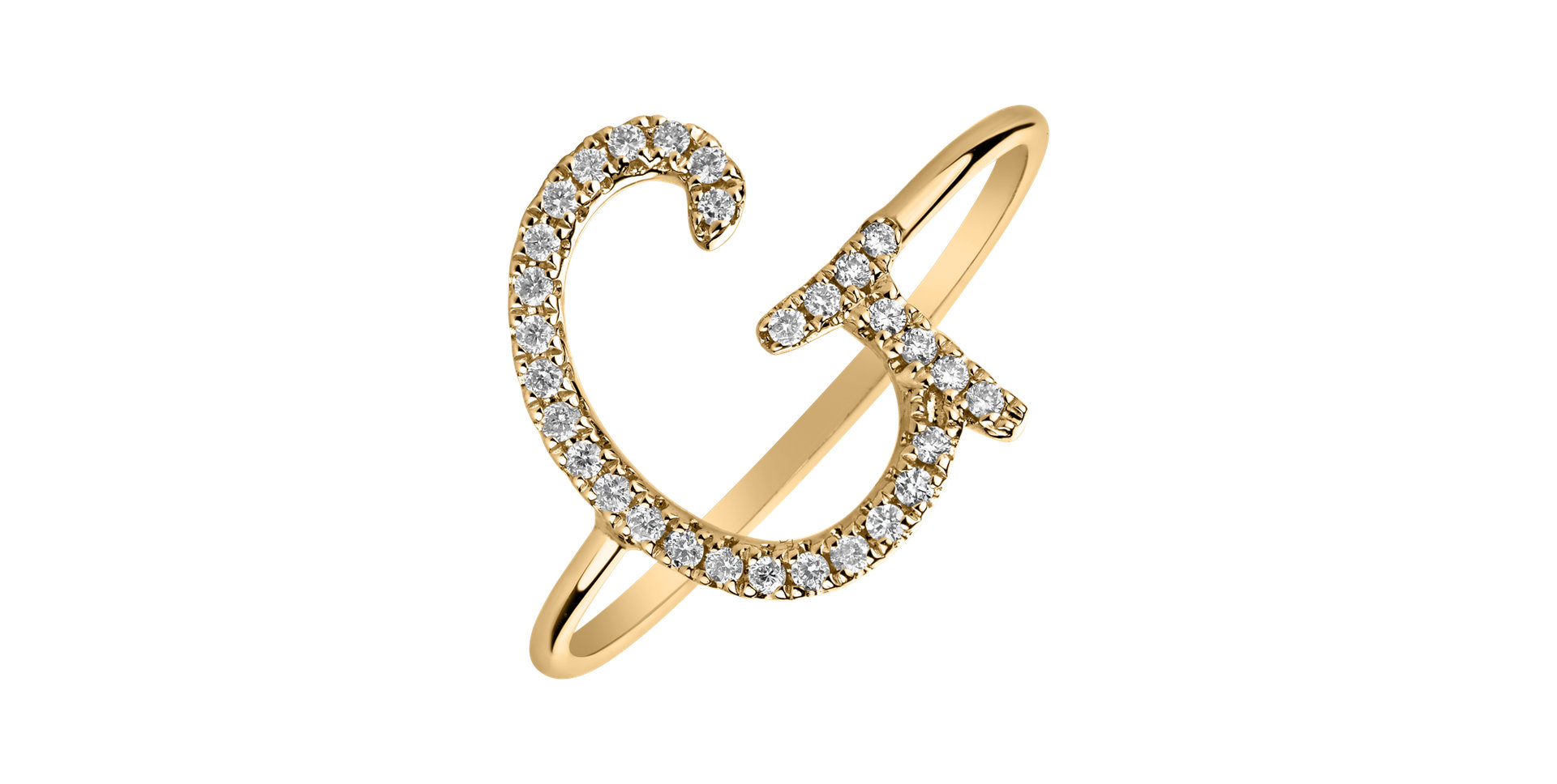 Diamond ring Curly Glittery G