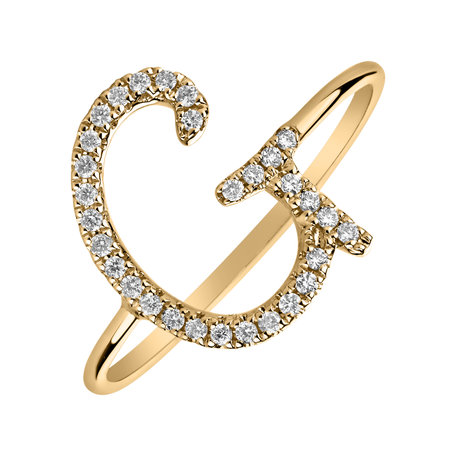 Diamond ring Curly Glittery G