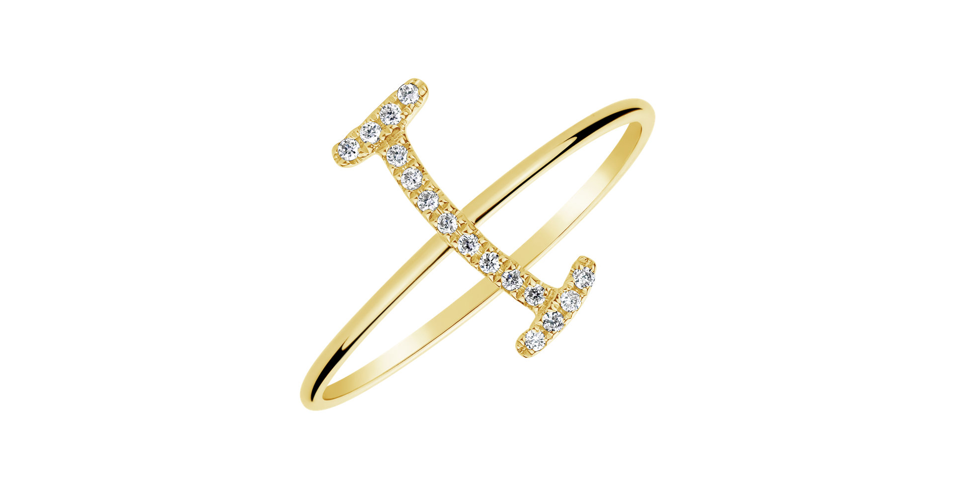 Diamond ring Curly Glittery I