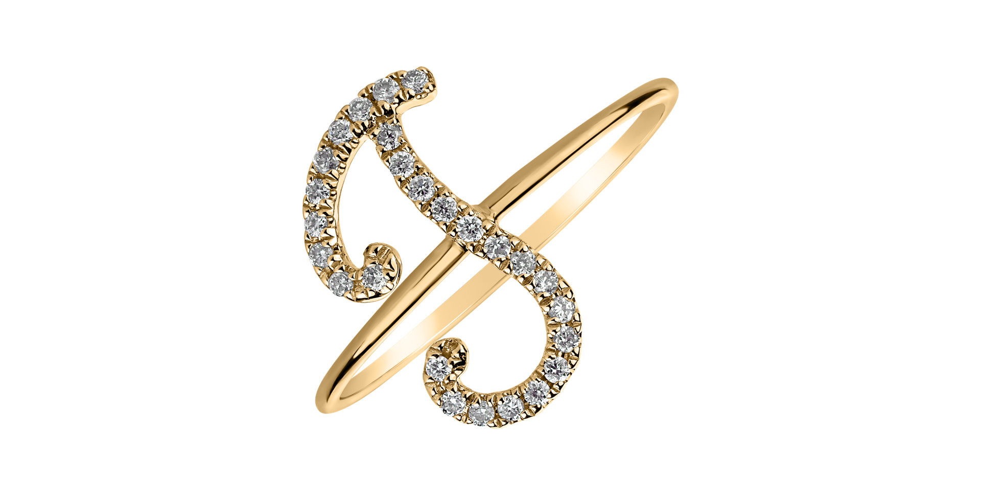 Diamond ring Curly Glittery J