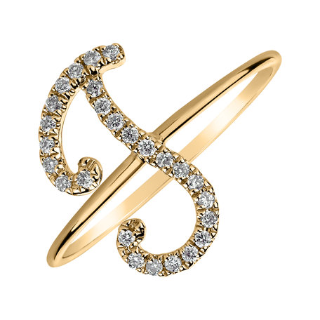 Diamond ring Curly Glittery J