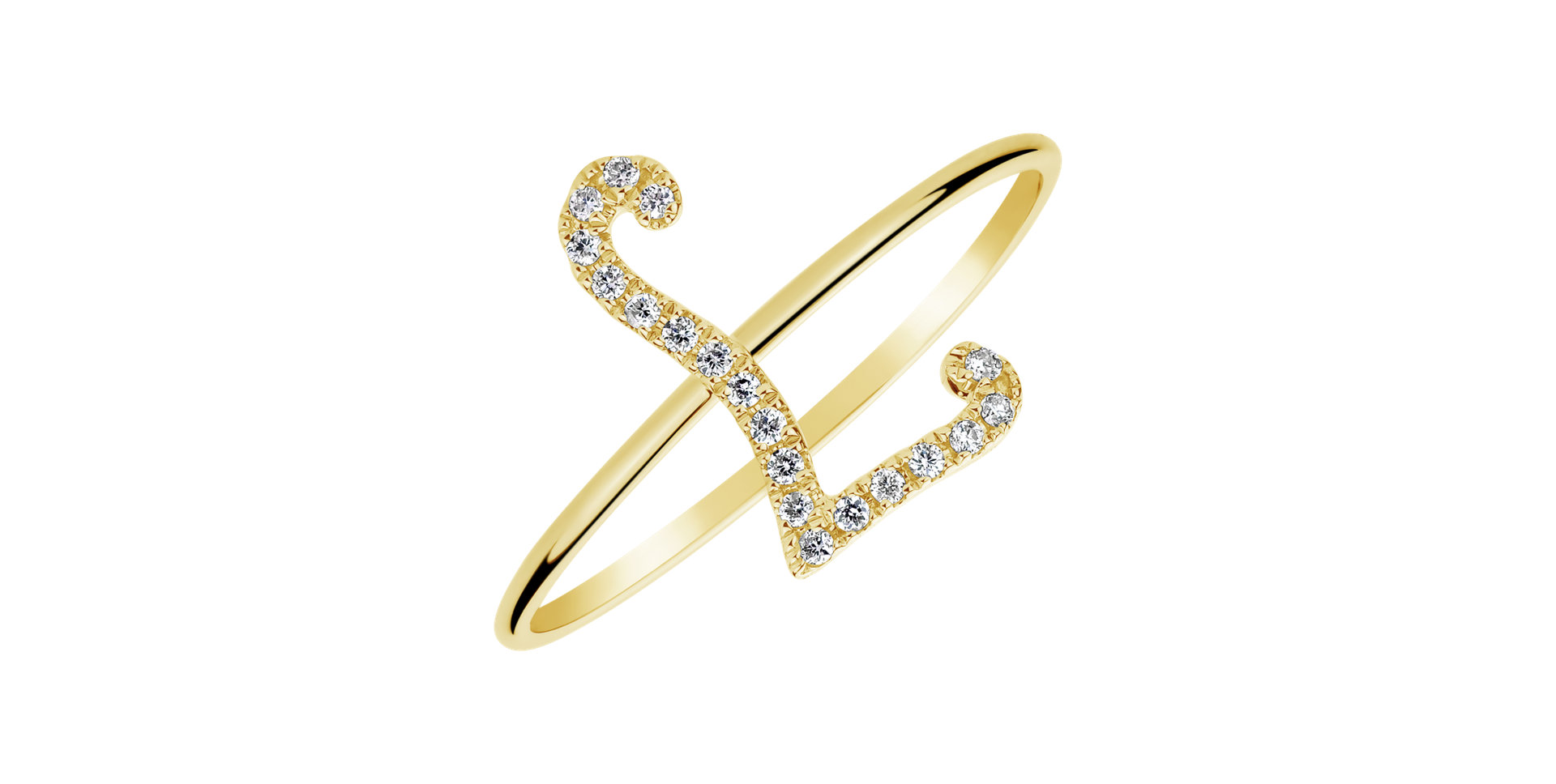 Diamond ring Curly Glittery L