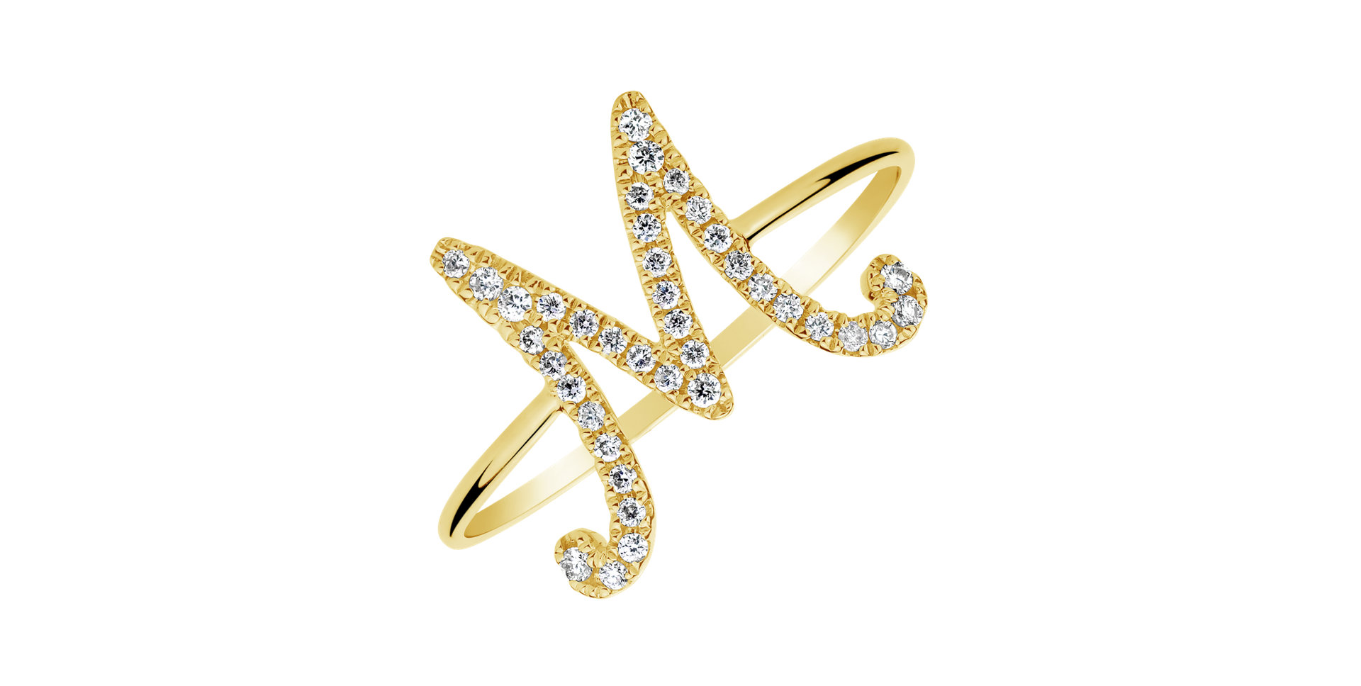 Diamond ring Curly Glittery M