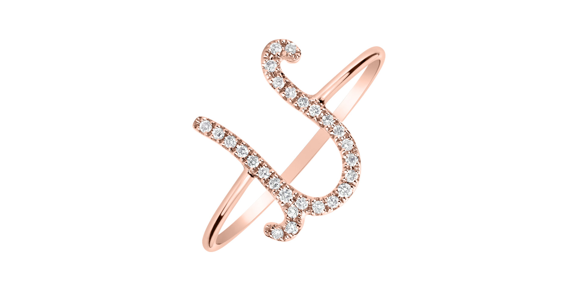 Diamond ring Curly Glittery U