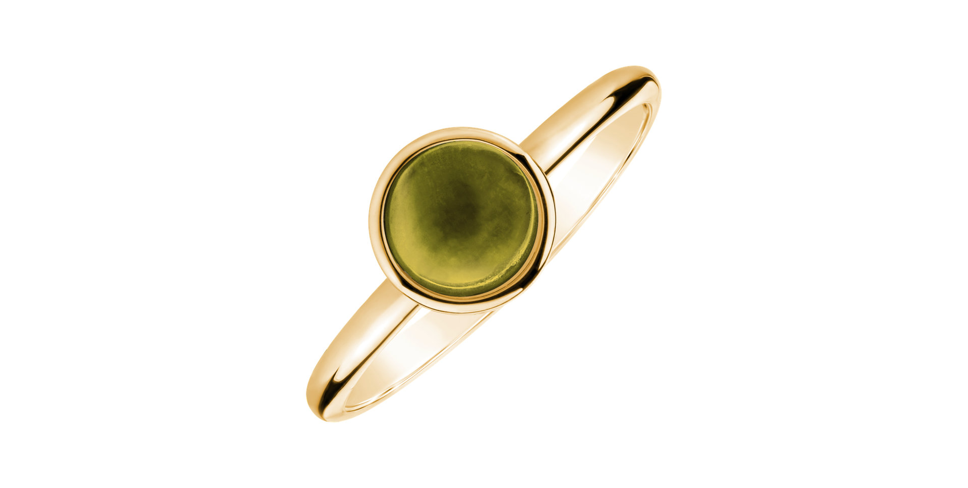 Ring with Prehnite Bonbon