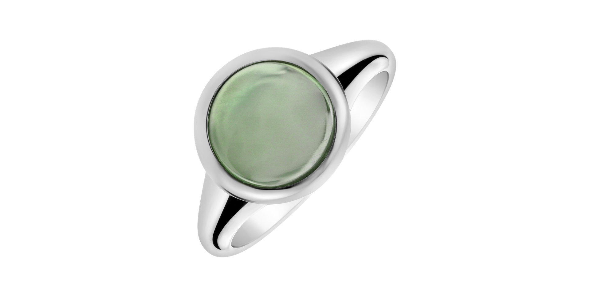Ring with Prehnite Bonbon
