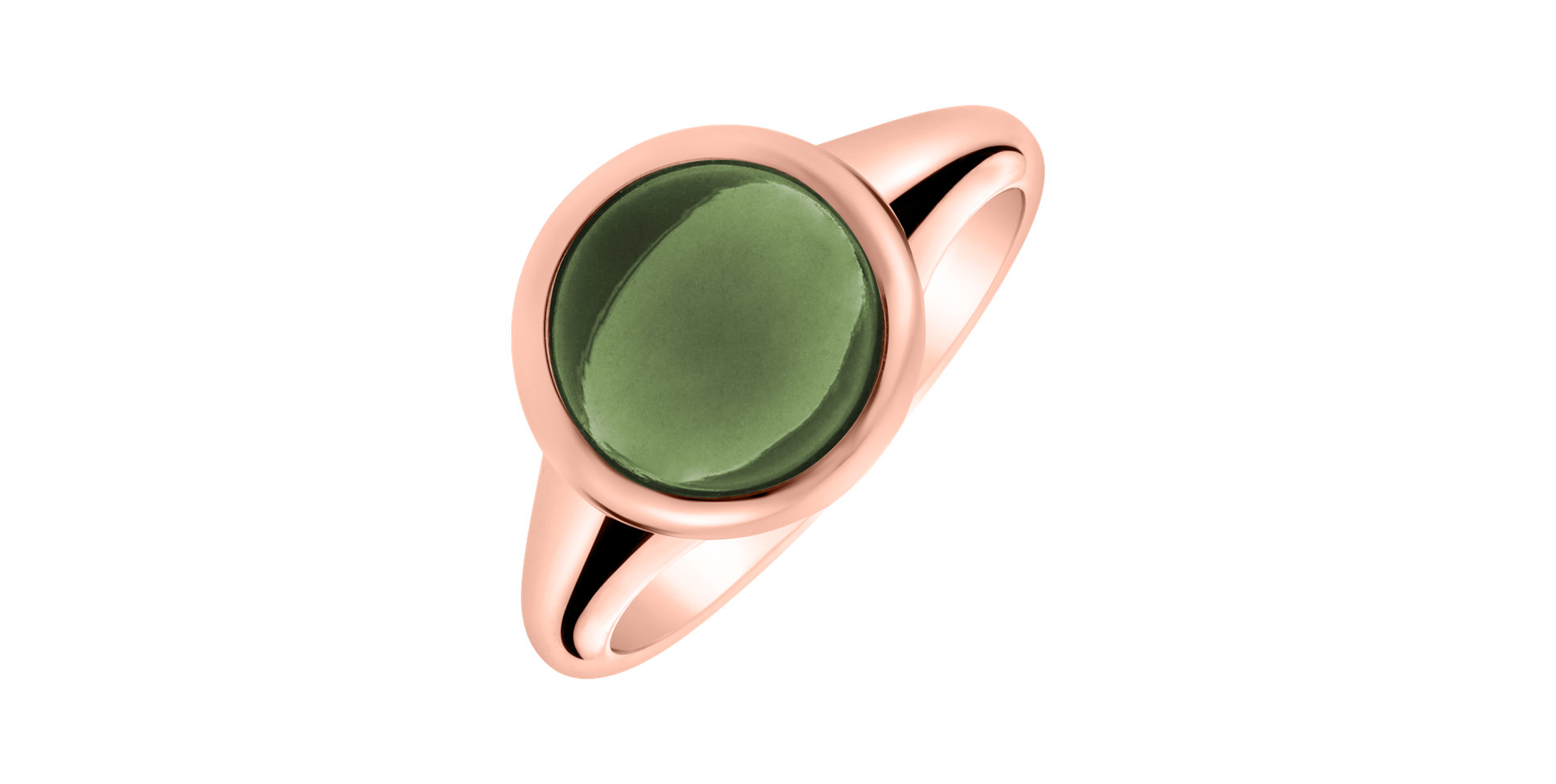 Ring with Prehnite Bonbon