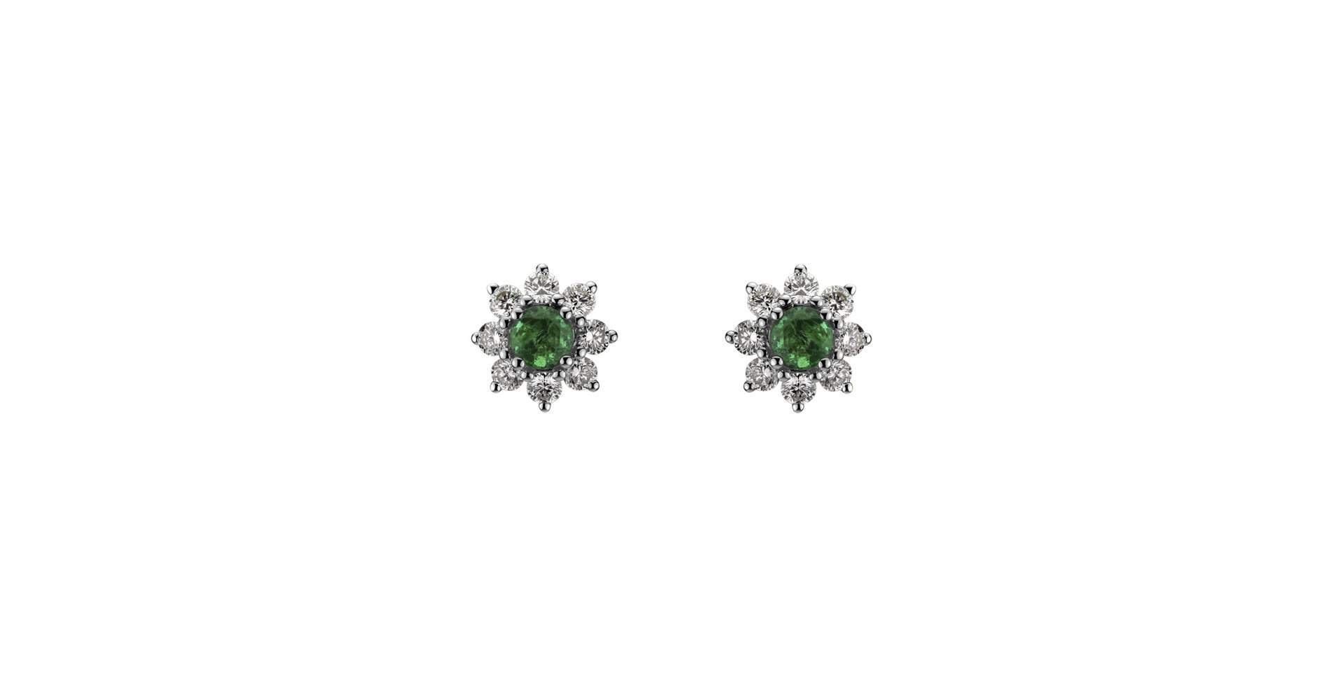 Diamond earrings with Emerald Celestial Romance