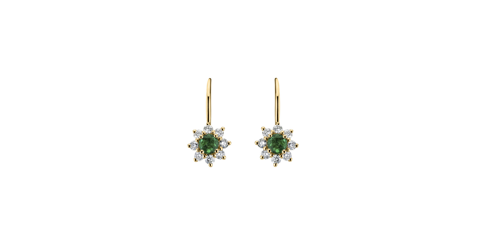 Diamond earrings with Emerald Celestial Romance