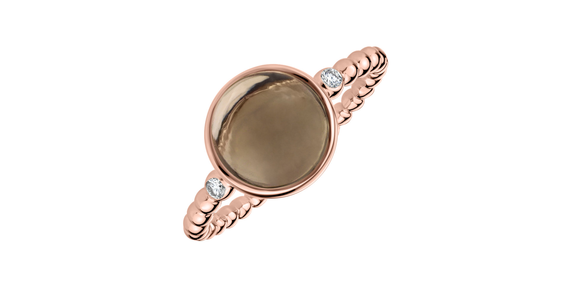 Diamond ring with Smoky Quartz Bubbles Bonbon
