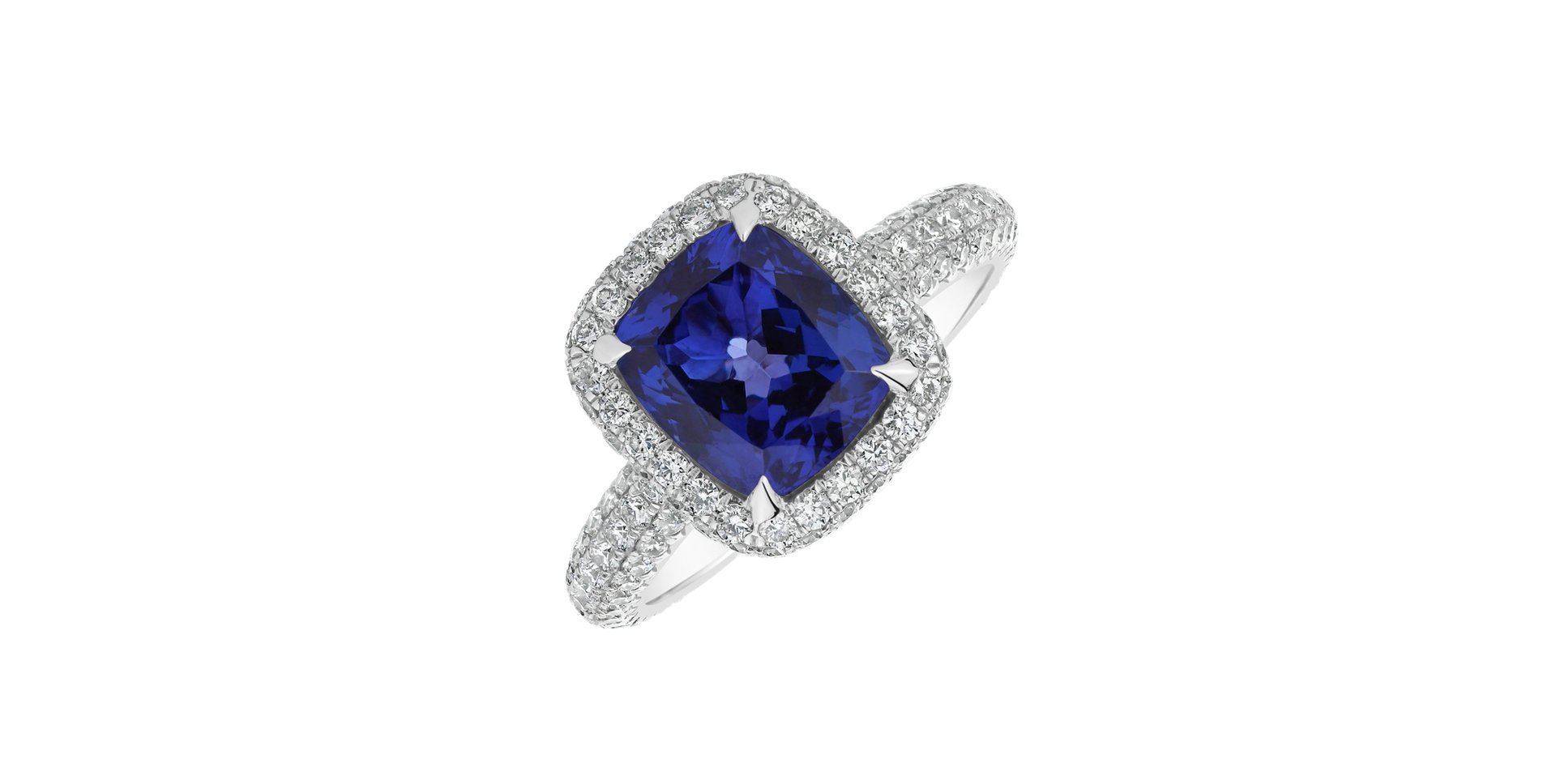 Diamond ring with Tanzanite Alchemy Gem