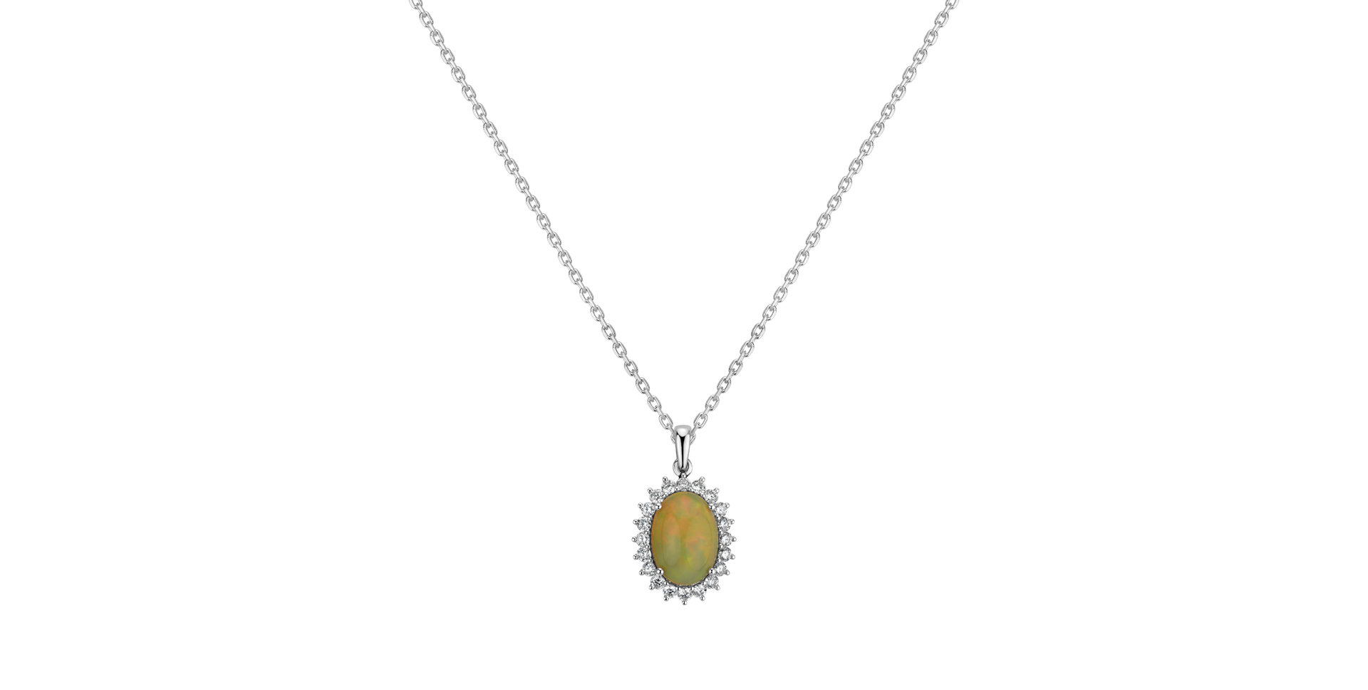 Diamond pendant with Opal Sun Mystery
