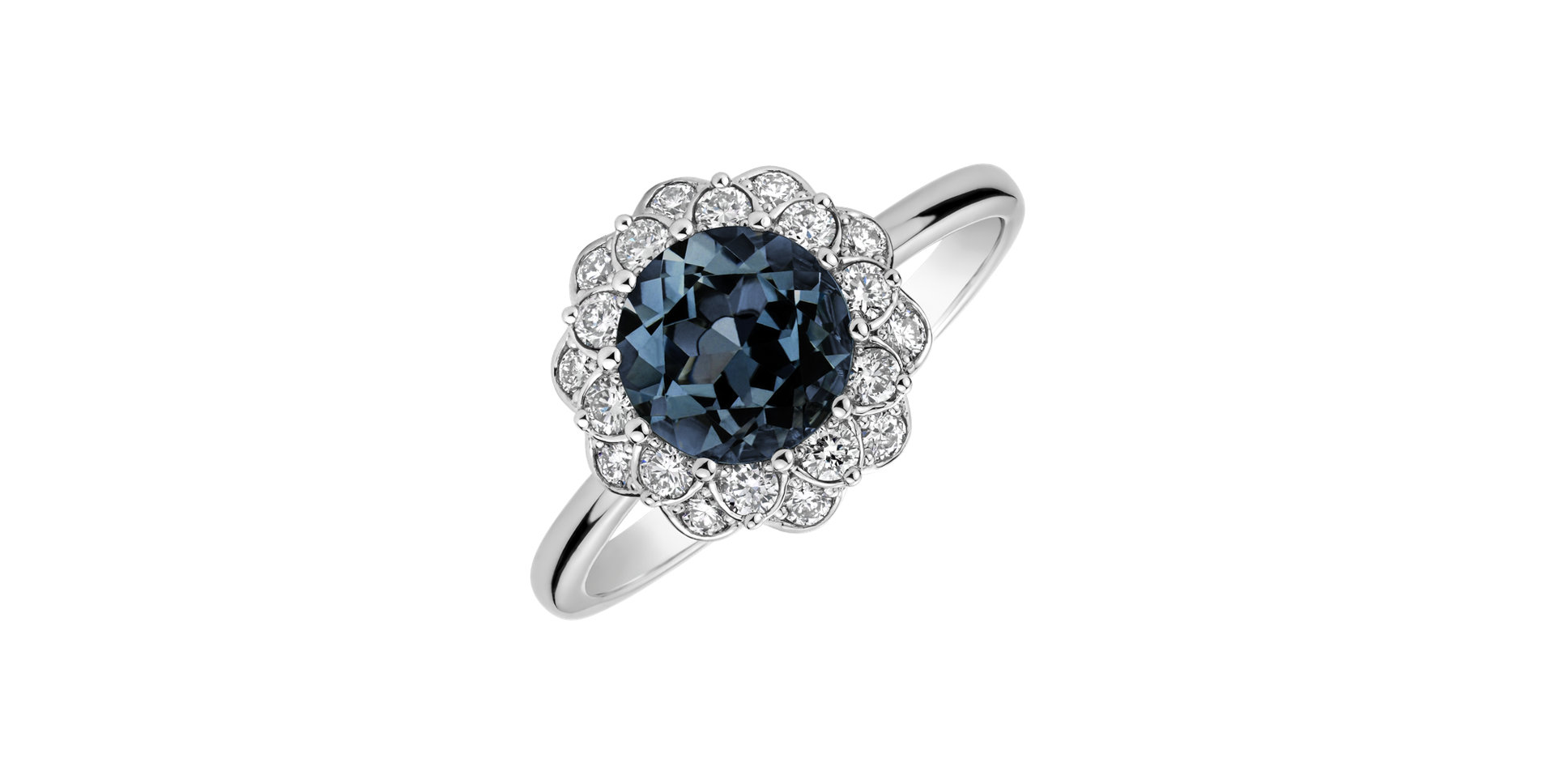 Diamond ring with Topaz Flower Joy