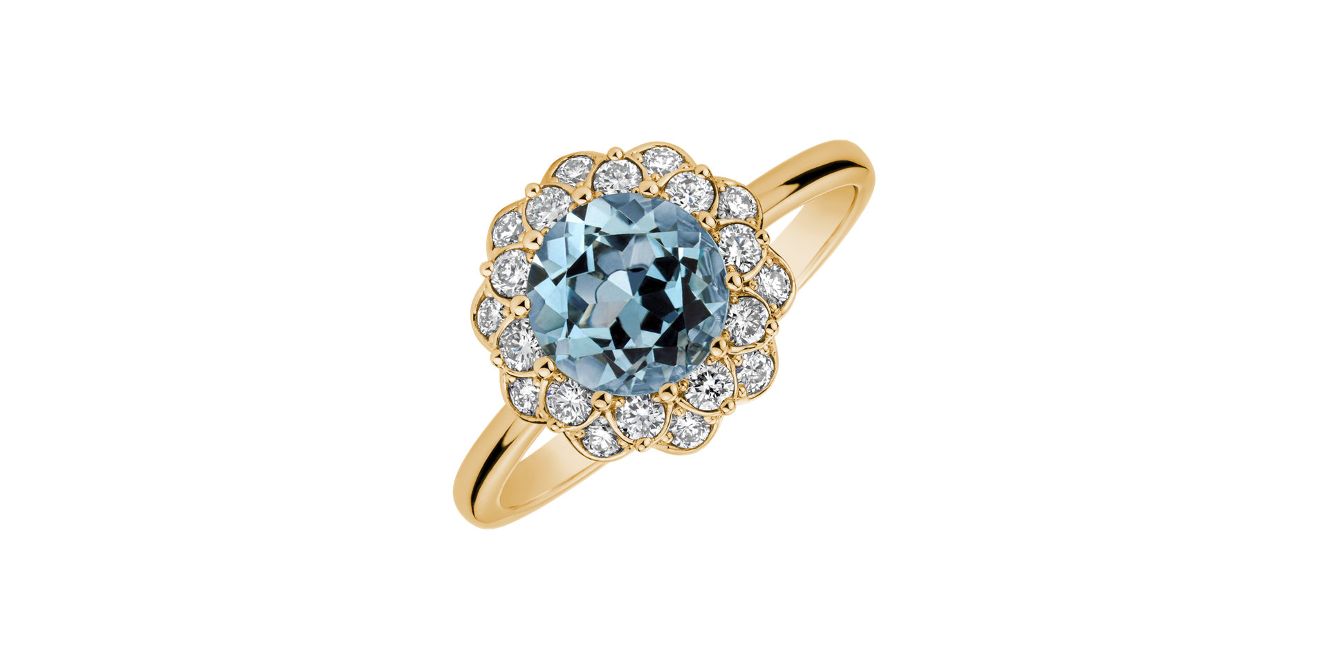 Diamond ring with Topaz Flower Joy