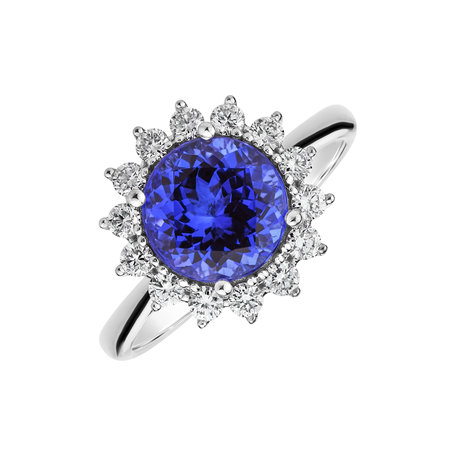 Diamond ring with Tanzanite Sun Impression