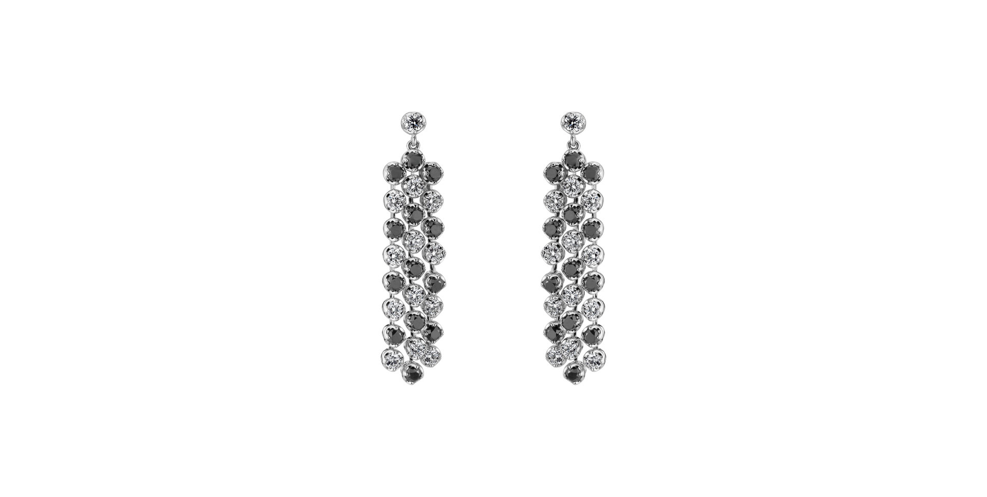 Earrings with black and white diamonds Secret Vision