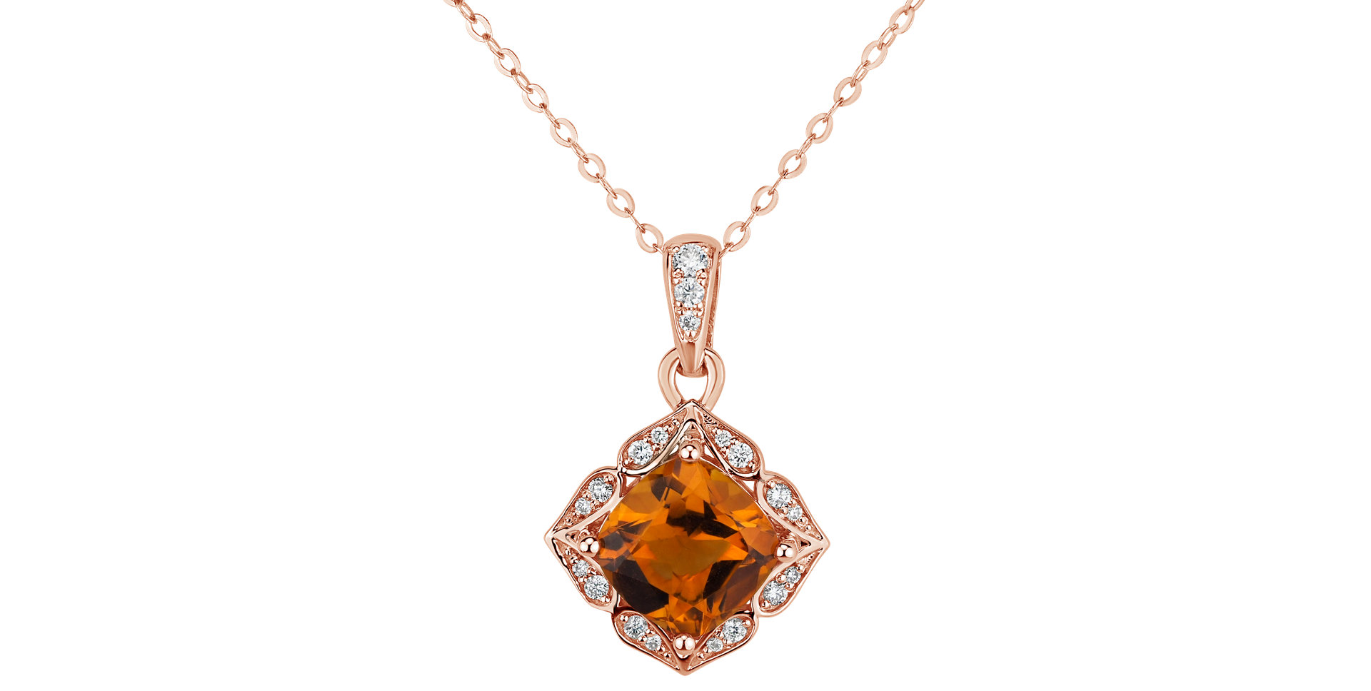 Diamond pendant with Citríne Echoing Beauty