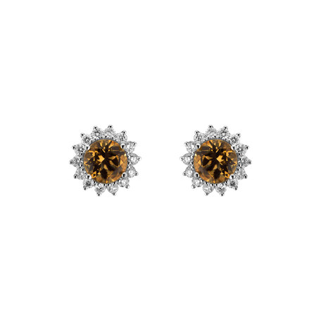Diamond earrings with Citríne Stellar Hope