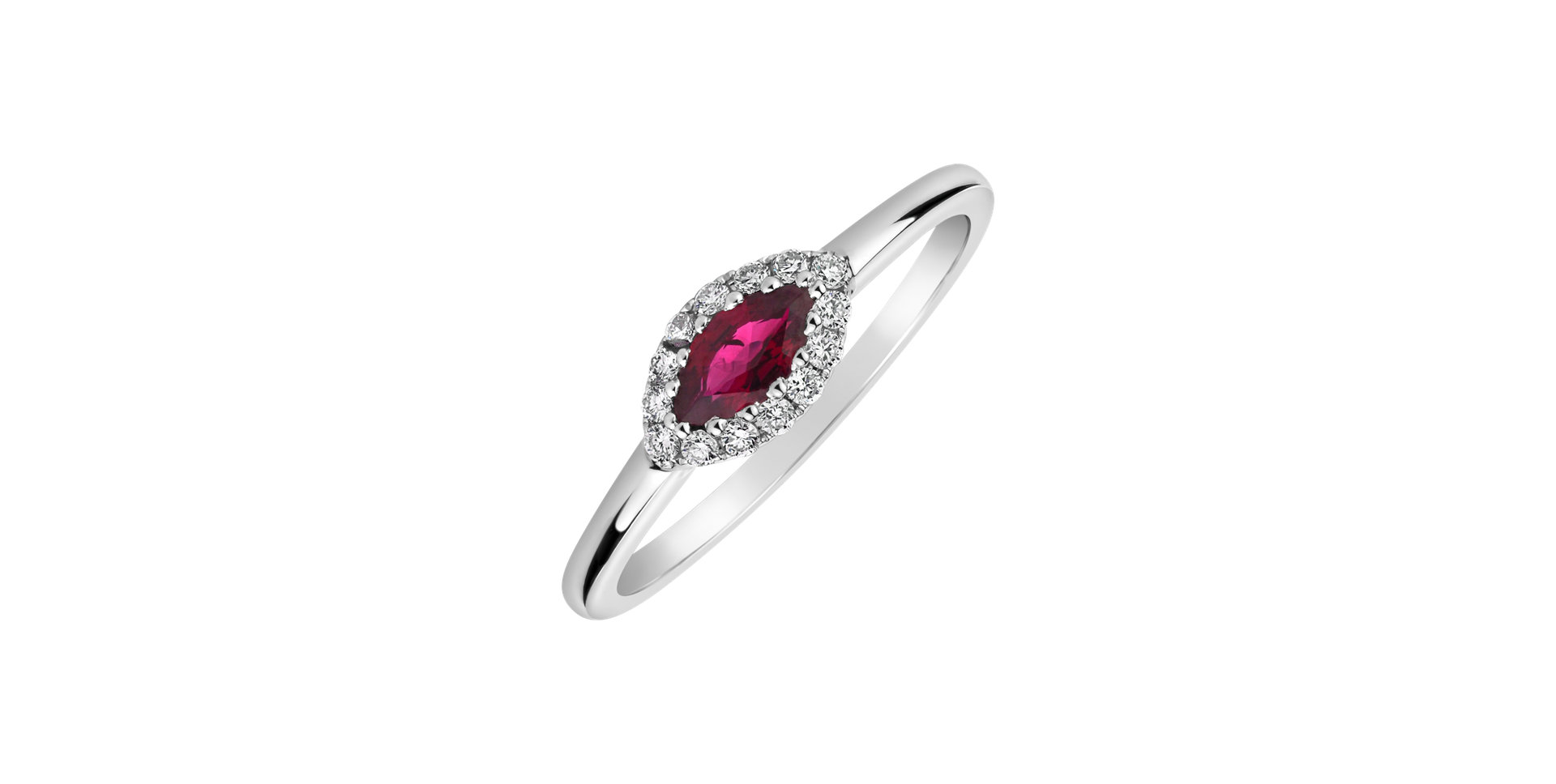 Diamond ring with Ruby Roxanne