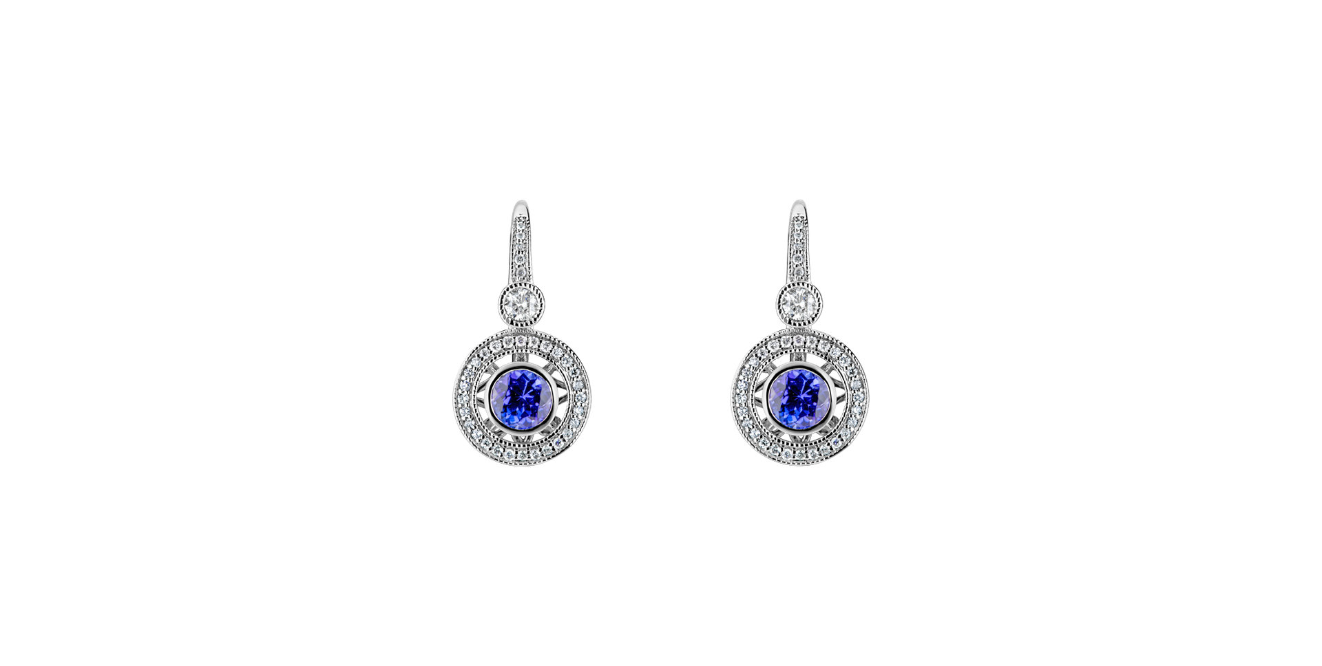 Diamond earrings with Tanzanite Monarch Love