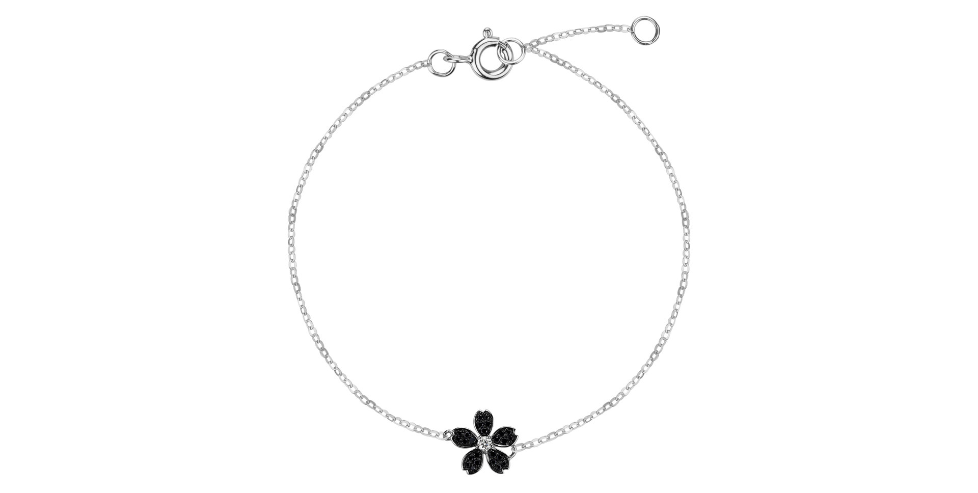 Bracelet with black and brown diamonds Flower