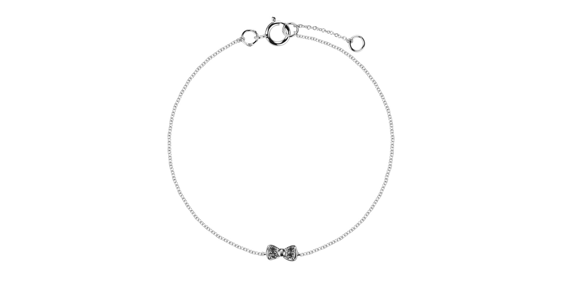 Bracelet with black diamonds Shiny Bow