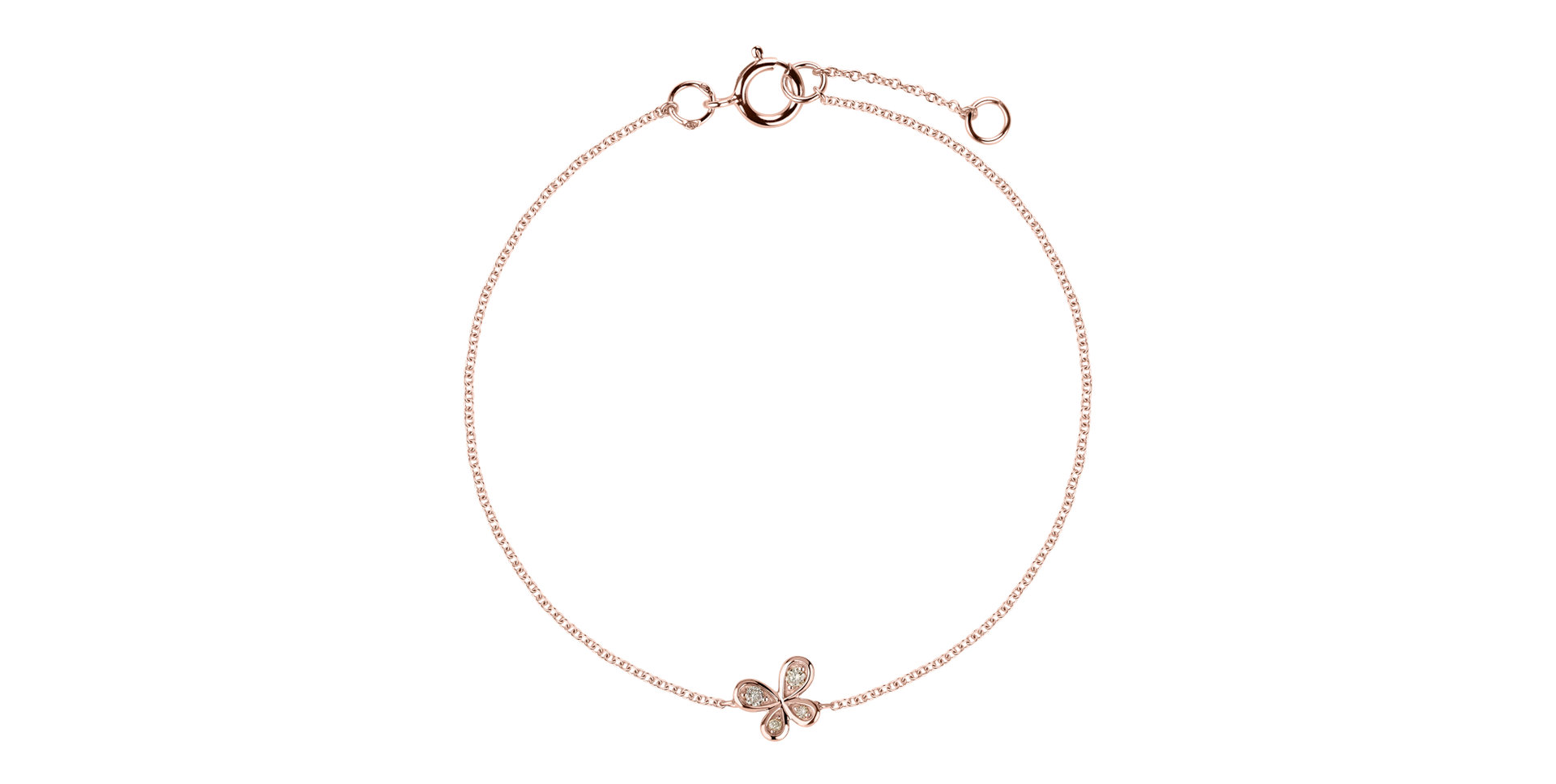 Bracelet with brown diamonds Little Butterfly