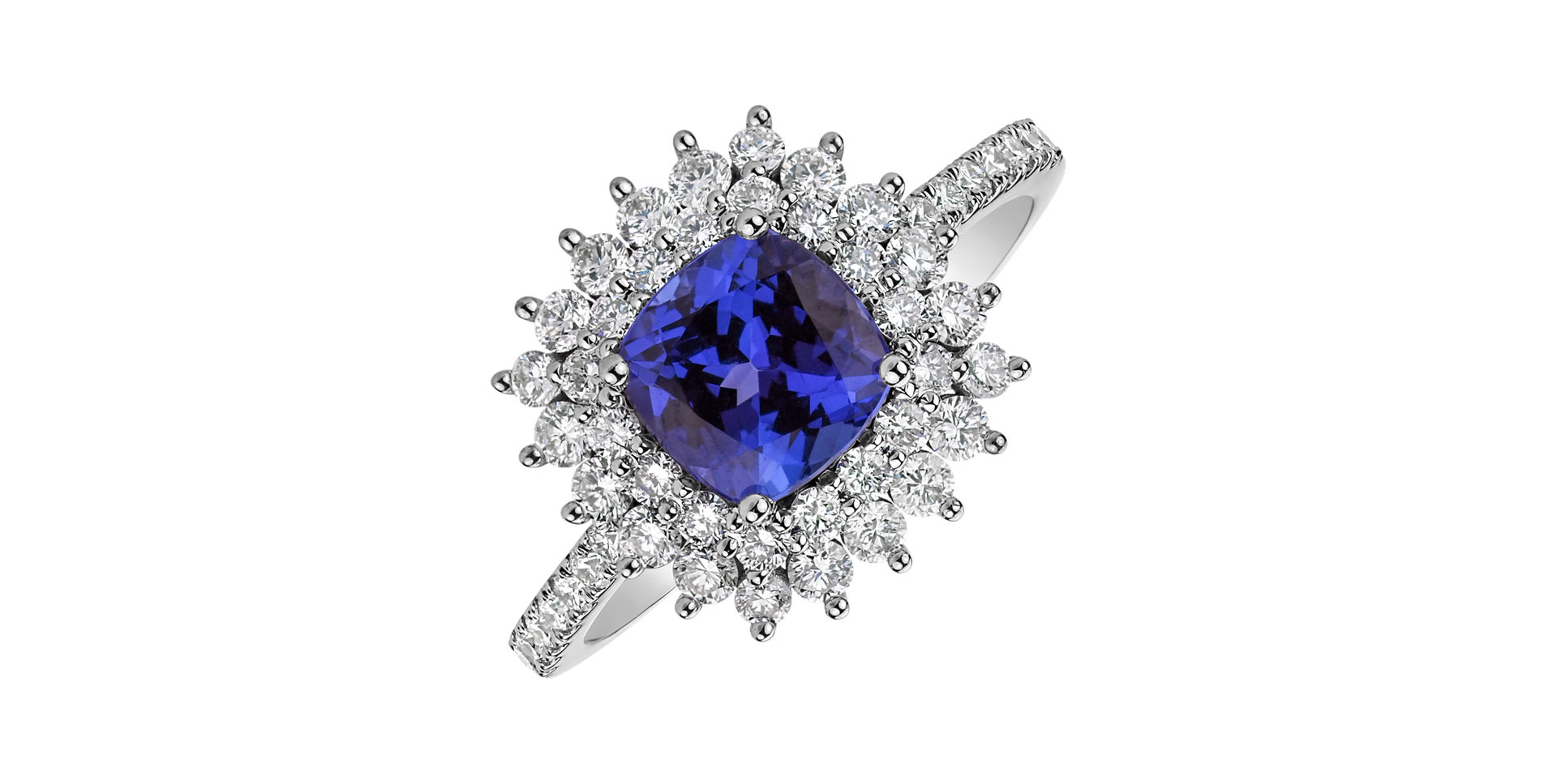 Diamond ring with Tanzanite Majestic Glory