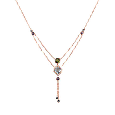 Diamond necklace with Topaz, Amethyst and Peridot Witching Andromeda