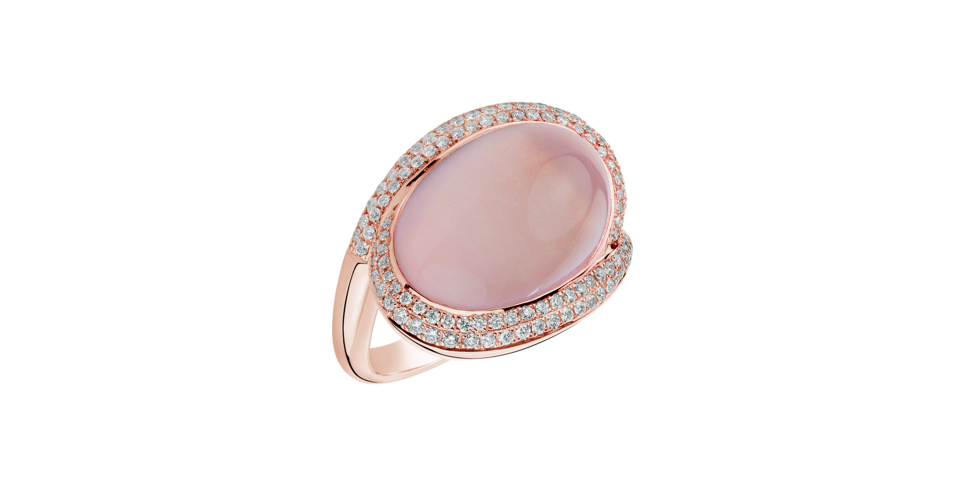 Diamond ring with Rose Quartz Space Countess