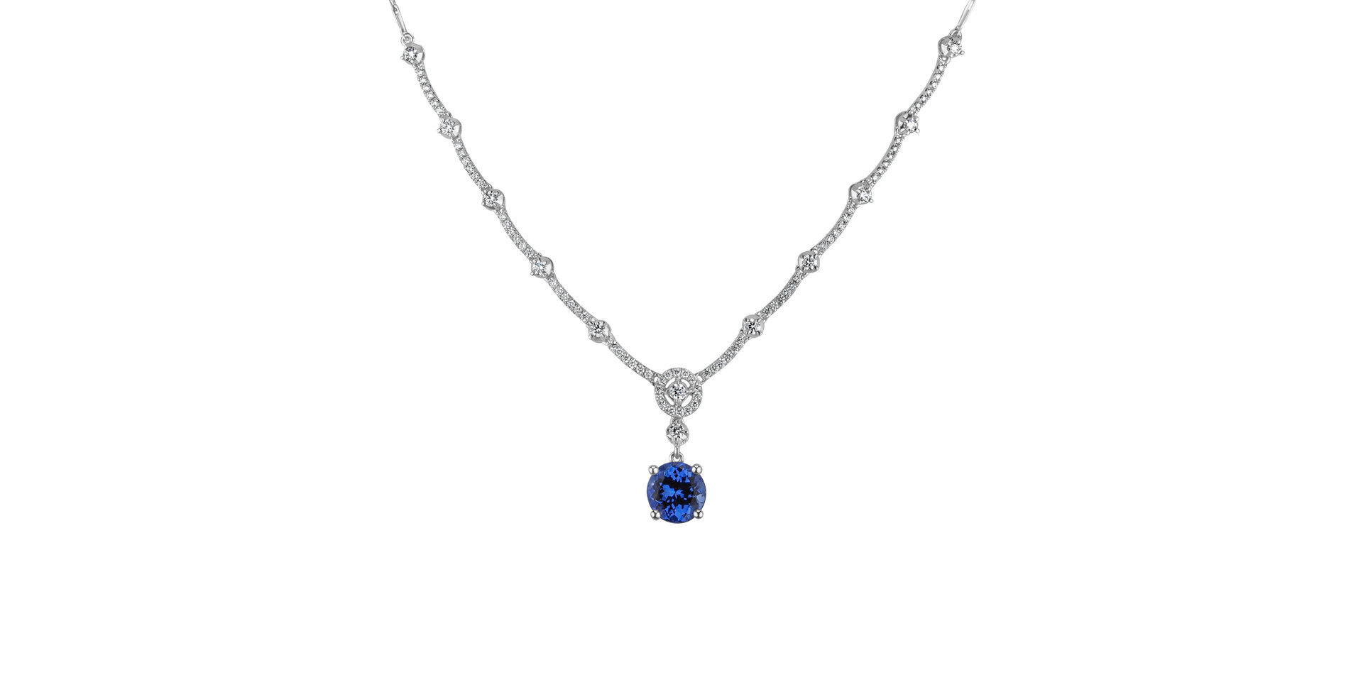 Diamond necklace with Tanzanite Simba