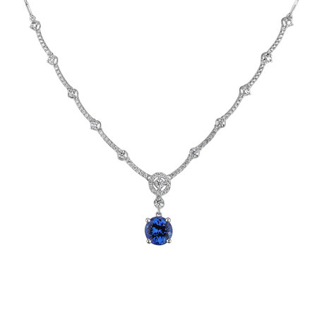Diamond necklace with Tanzanite Simba