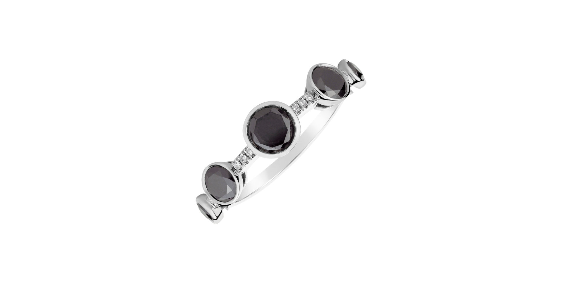 Ring with black and white diamonds Galaxy of Passion