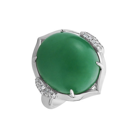 Diamond ring with Chalcedony Sunny Delight