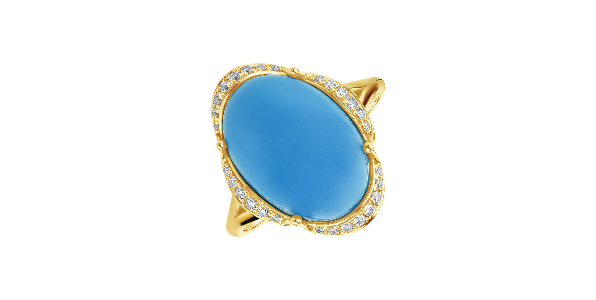 Diamond ring with Turquoise Gem Highness