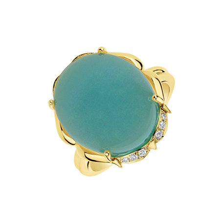 Diamond ring with Chalcedony Miracle Temptation