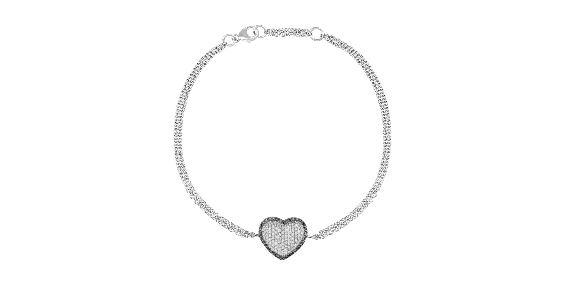 Bracelet with black and white diamonds Love Dimension