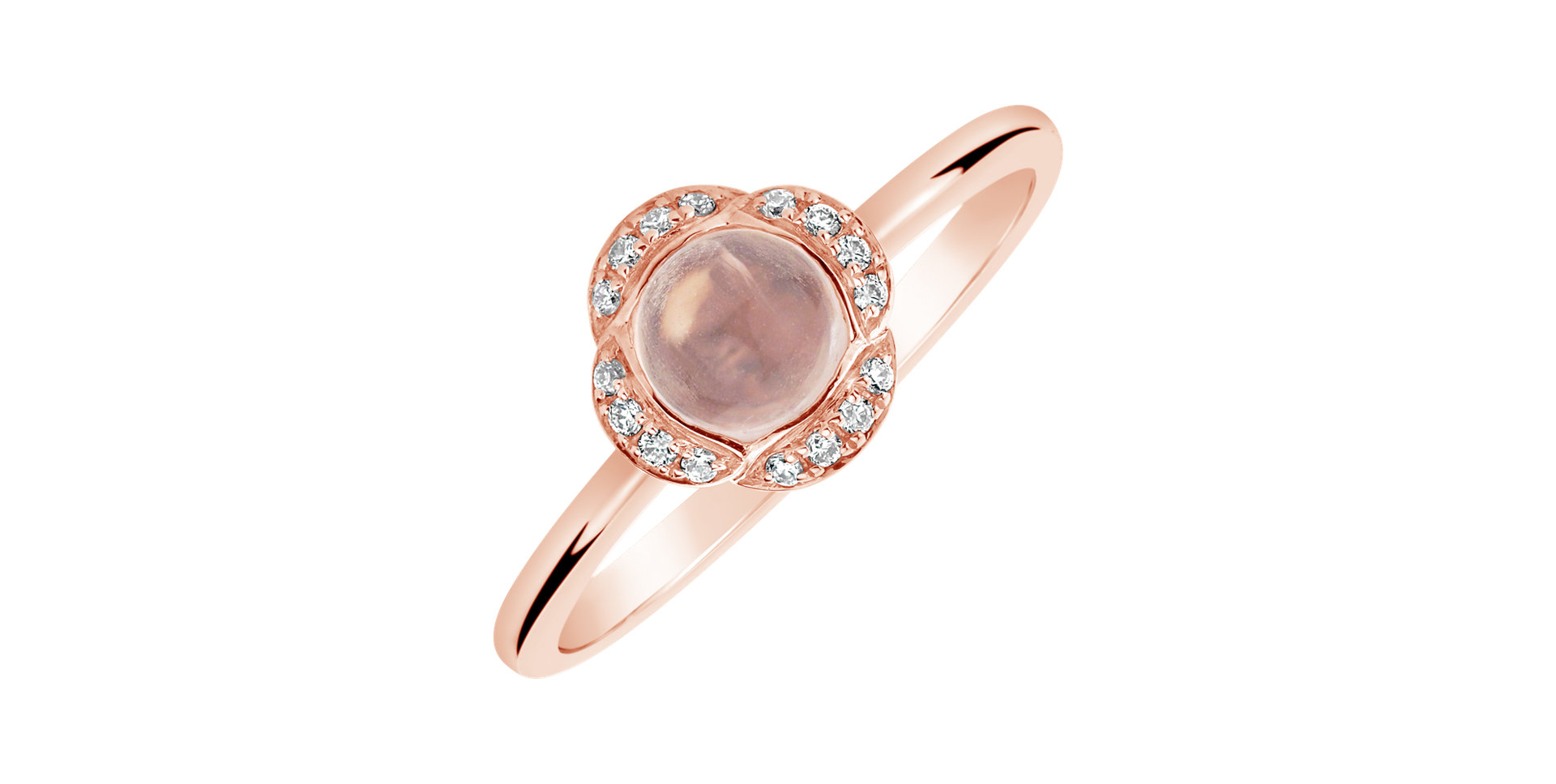 Diamond ring with Rose Quartz Floral Candy