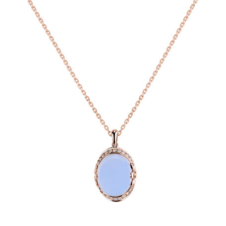 Diamond pendant with Chalcedony Mystique