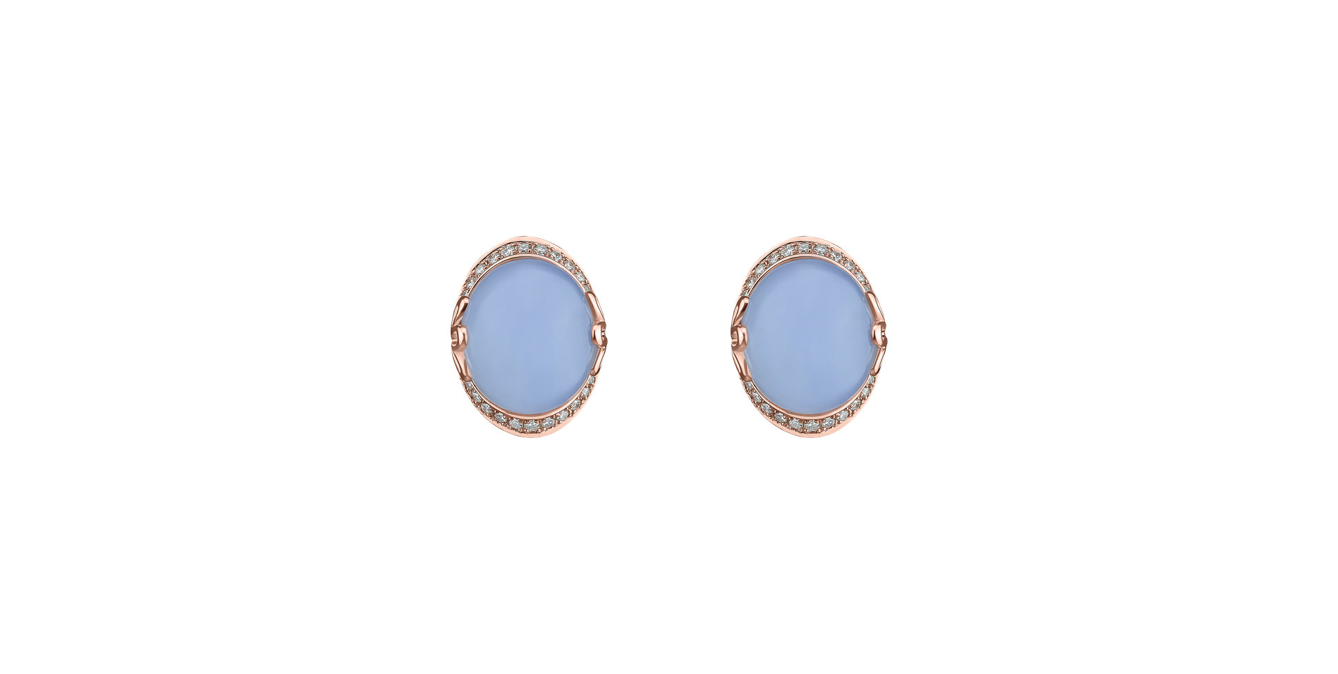 Diamond earrings with Chalcedony Mystique