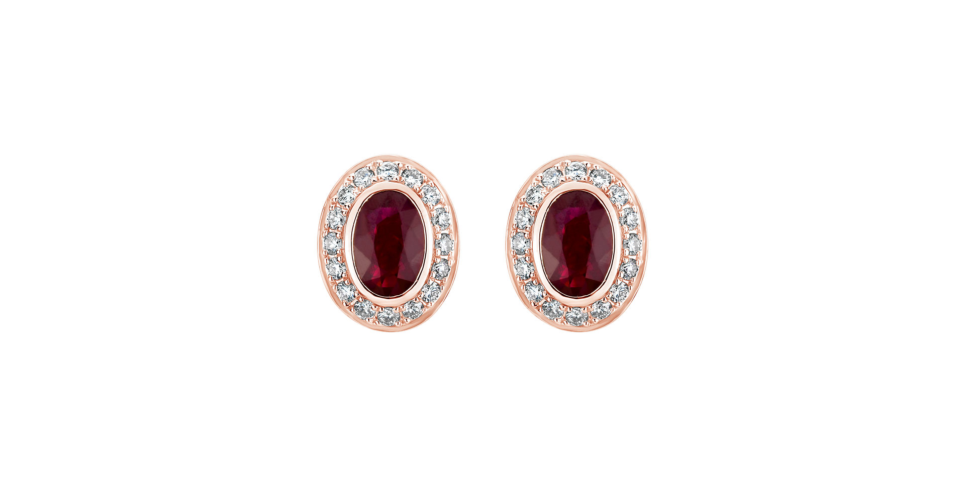 Diamond earrings with Ruby Lucky Ruby