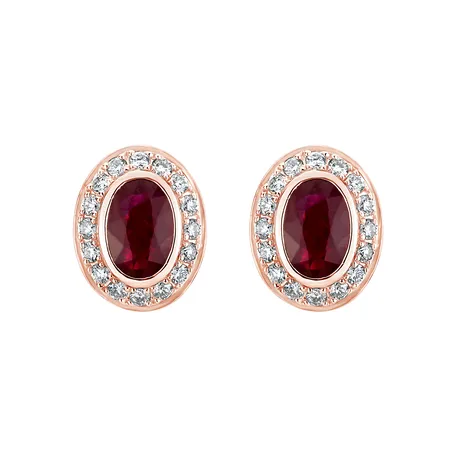 Diamond earrings with Ruby Lucky Ruby