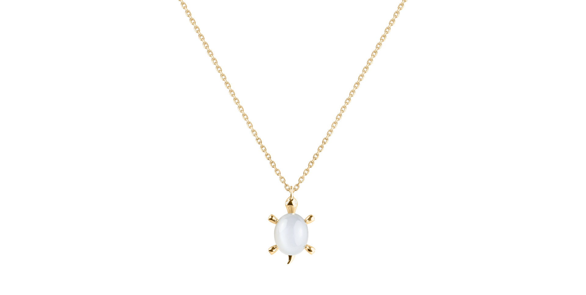Necklace with Moonstone and diamonds Marvelous Turtle