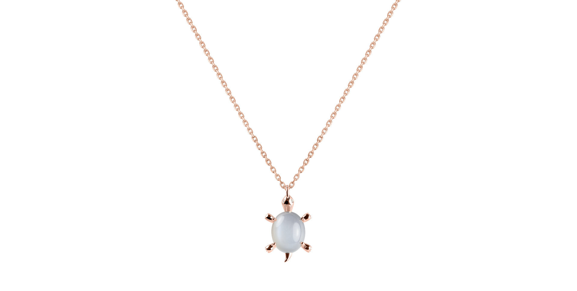 Necklace with Moonstone and diamonds Marvelous Turtle