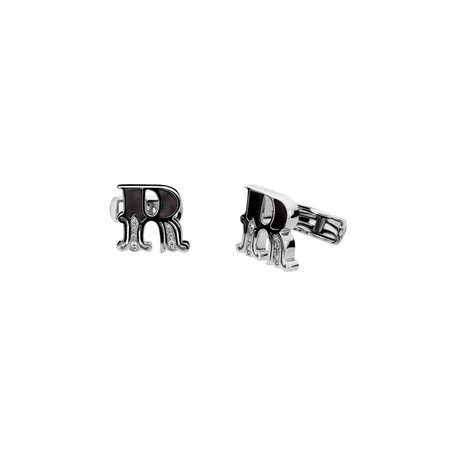 Diamond cufflinks with Mother of Pearl Relevance Letter