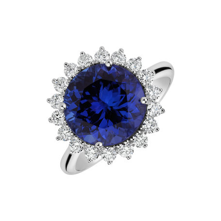 Diamond ring with Tanzanite Sun Impression